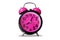 Alarm clock black pink color - object on white