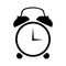 alarm clock black vector icon, time symbol, simple basic illustration