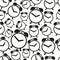 Alarm clock black and white icons seamless pattern eps10