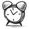 Alarm clock cartoon sketch vector illustration