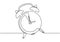 Alarm clock continuous one line drawing minimalist design on white background