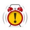 Alarm Clock Icon with Exclamation Mark. Alert Symbol