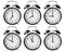 Alarm clock set with hands from 7 to 12 o\'clock