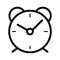 Alarm clock simple vector icon. Black and white illustration of alarm. Outline linear alarm icon.