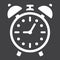 Alarm clock solid icon, time and deadline
