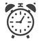 Alarm clock solid icon, time and deadline