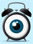 Alarm clock with staring eyeball