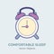 Alarm clock vector isolated. Comfortable sleep illustration item vector, good sleep.