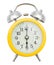 Alarm clock yellow isolated