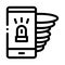Alarm Smartphone Icon Vector Outline Illustration