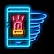 Alarm Smartphone neon glow icon illustration