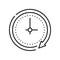 Alarm stopwatch isolated clock timer outline icon