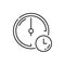 Alarm stopwatch isolated clock timer outline icon