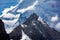 Alaska aerial landscape of snow capped mountaintops