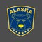 Alaska bear. Stripe or emblem depicting muzzle of a bear. Alaska