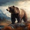 Alaska Funny Brown Grizzly Bear  Made With Generative AI illustration