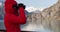 Alaska Glacier Bay cruise ship passenger looking at Alaskan mountains exploring