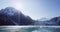 Alaska Glacier Bay landscape with Johns Hopkins Glacier and mountains