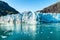 Alaska Glacier Bay landscape view from cruise ship holiday travel. Global warming and climate change concept with