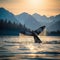 Alaska Humpback Tail Fluke  Made With Generative AI illustration