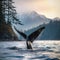 Alaska Humpback Tail Fluke  Made With Generative AI illustration
