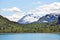 Alaska landscape lake, mountains and forest