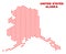 Alaska Map - Mosaic of Heart Hearts