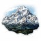 Alaska Mountains Sticker - Realistic Detailed Rendering