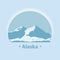 Alaska National Park.Symbol of the wild nature of the United States. logo vector illustration.