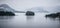 Alaska nature and mountain range with seascape in june