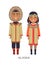 Alaska People in Clothes on Vector Illustration