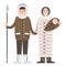Alaska people couple flat style vector america travel national characters geographic outdoor wildlife north arctic