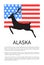 Alaska Poster with National American Flag and Deer