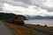 Alaska Rail Road Train. Alaskan train on the Turnagain Arm.