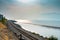 Alaska Railroad at Beluga Point in the Chugach Mountain Range, Seward Highway Scenery