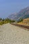 Alaska Railroad at Beluga Point Ocean Coastline, Pacific North West Coastline, Seward Highway,  Royalty Free Stock Photos