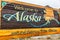 Alaska sign welcome billboad on the South Klondike Highway