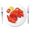 Alaskan king crab with fork and knife