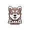 Alaskan Malamute Cute Cartoon Dog Logo for Pet Shop Pet Care Animal