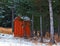 Alaskan outhouse in the snow