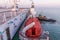 ALAT, AZERBAIJAN - JUNE 5, 2018: Deck of Professor Gul ferry at the Caspian S
