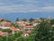 Alazani valley, Kakheti, Georgia: Sighnaghi town surrounded by defensive wall with towers and gates, Alazani valley, Kakheti,