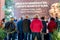 ALBA, ITALY â€“ NOVEMBER 15, 2018: People entering the truffle market of the International Truffle Fair of Alba Piedmont, Italy