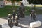 Alba Iulia, Romania - September 20, 2020. Group of bronze statues in Alba Carolina Citadel square depicting Saint Anthony