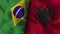 Albania and Brazil Realistic Flag â€“ Fabric Texture Illustration