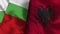 Albania and Bulgaria Realistic Flag â€“ Fabric Texture Illustration