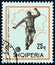 ALBANIA - CIRCA 1966: A stamp printed in Albania shows soccer player and map of Brazil 1950, circa 1966.
