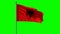 Albania Flag 3D animation with green screen