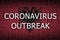 Albania flag and Coronavirus outbreak inscription. Covid-19 or 2019-nCov virus