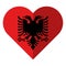 Albania flat heart flag